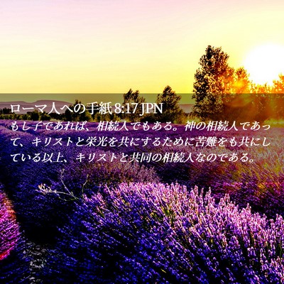 Picture 02 - ローマ人への手紙 8:17 JPN - もし子であれば、相続人でもある。 - Bible Verse Picture