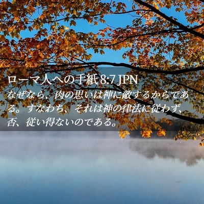 Picture 02 - ローマ人への手紙 8:7 JPN - なぜなら、肉の思いは神に敵するか - Bible Verse Picture