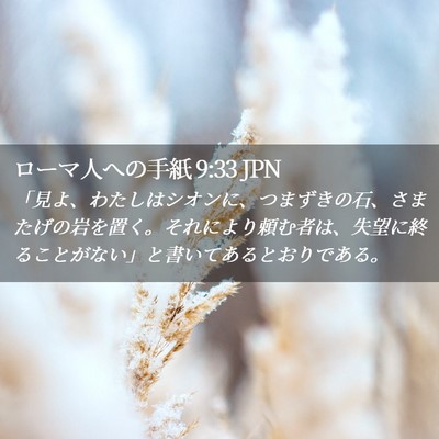 Picture 02 - ローマ人への手紙 9:33 JPN - 「見よ、わたしはシオンに、つまず - Bible Verse Picture