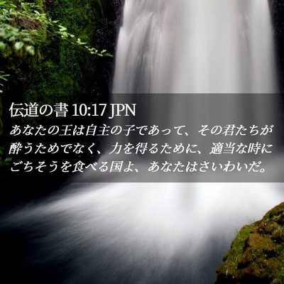 Picture 02 - 伝道の書 10:17 JPN - あなたの王は自主の子であって、そ - Bible Verse Picture