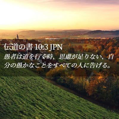 Picture 02 - 伝道の書 10:3 JPN - 愚者は道を行く時、思慮が足りない - Bible Verse Picture