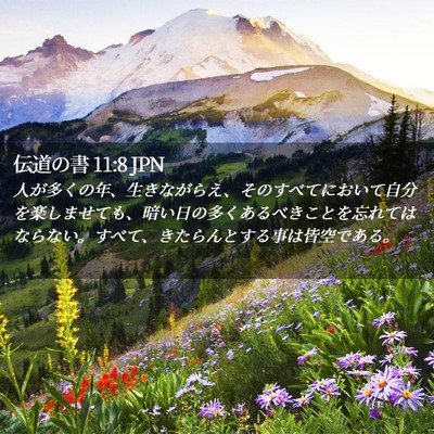 Picture 02 - 伝道の書 11:8 JPN - 人が多くの年、生きながらえ、その - Bible Verse Picture