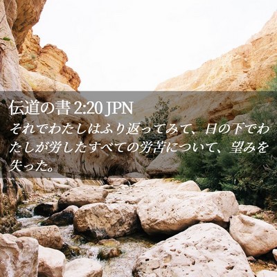 Picture 02 - 伝道の書 2:20 JPN - それでわたしはふり返ってみて、日 - Bible Verse Picture