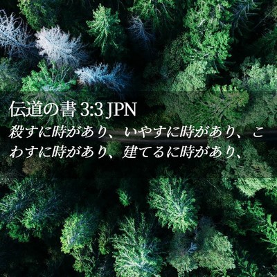 Picture 02 - 伝道の書 3:3 JPN - 殺すに時があり、いやすに時があり - Bible Verse Picture