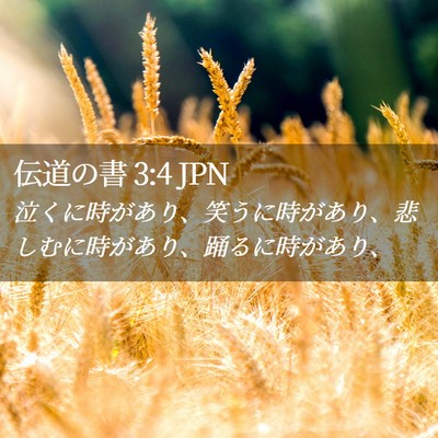 Picture 02 - 伝道の書 3:4 JPN - 泣くに時があり、笑うに時があり、 - Bible Verse Picture