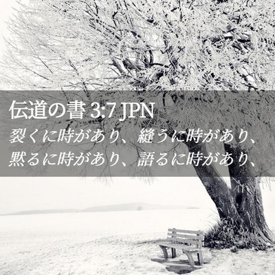 Picture 02 - 伝道の書 3:7 JPN - 裂くに時があり、縫うに時があり、 - Bible Verse Picture