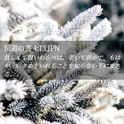 Picture 02 - 伝道の書 4:13 JPN - 貧しくて賢いわらべは、老いて愚か - Bible Verse Picture