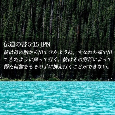 Picture 02 - 伝道の書 5:15 JPN - 彼は母の胎から出てきたように、す - Bible Verse Picture