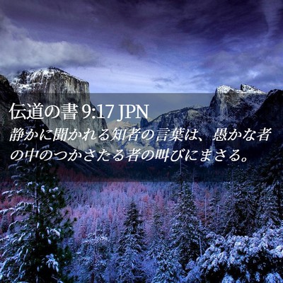 Picture 02 - 伝道の書 9:17 JPN - 静かに聞かれる知者の言葉は、愚か - Bible Verse Picture