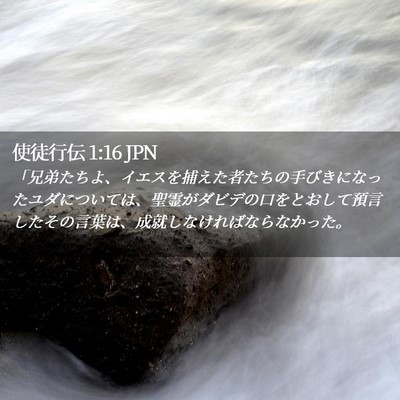 Picture 02 - 使徒行伝 1:16 JPN - 「兄弟たちよ、イエスを捕えた者た - Bible Verse Picture