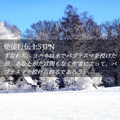 Picture 02 - 使徒行伝 1:5 JPN - すなわち、ヨハネは水でバプテスマ - Bible Verse Picture