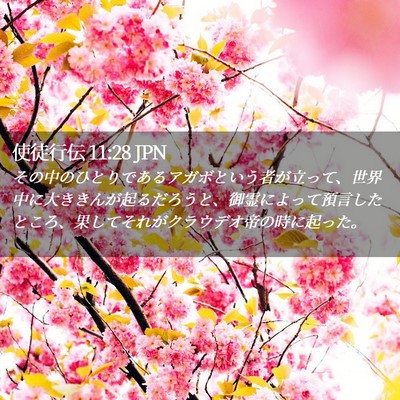 Picture 02 - 使徒行伝 11:28 JPN - その中のひとりであるアガボという - Bible Verse Picture