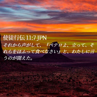 Picture 02 - 使徒行伝 11:7 JPN - それから声がして、『ペテロよ、立 - Bible Verse Picture