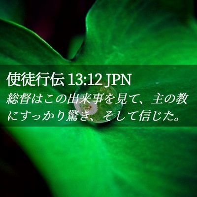 Picture 02 - 使徒行伝 13:12 JPN - 総督はこの出来事を見て、主の教に - Bible Verse Picture