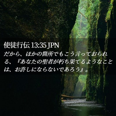 Picture 02 - 使徒行伝 13:35 JPN - だから、ほかの箇所でもこう言って - Bible Verse Picture