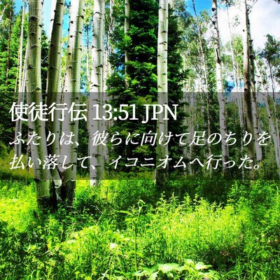 Picture 02 - 使徒行伝 13:51 JPN - ふたりは、彼らに向けて足のちりを - Bible Verse Picture