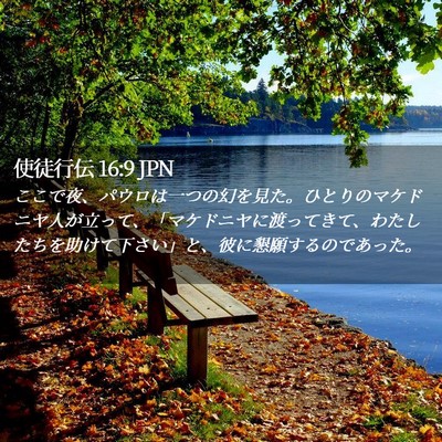 Picture 02 - 使徒行伝 16:9 JPN - ここで夜、パウロは一つの幻を見た - Bible Verse Picture