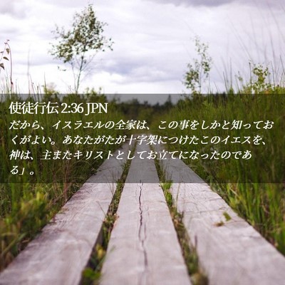 Picture 02 - 使徒行伝 2:36 JPN - だから、イスラエルの全家は、この - Bible Verse Picture
