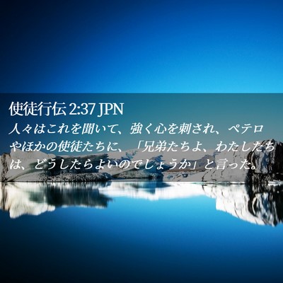 Picture 02 - 使徒行伝 2:37 JPN - 人々はこれを聞いて、強く心を刺さ - Bible Verse Picture