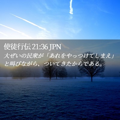 Picture 02 - 使徒行伝 21:36 JPN - 大ぜいの民衆が「あれをやっつけて - Bible Verse Picture