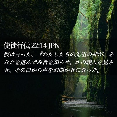 Picture 02 - 使徒行伝 22:14 JPN - 彼は言った、『わたしたちの先祖の - Bible Verse Picture