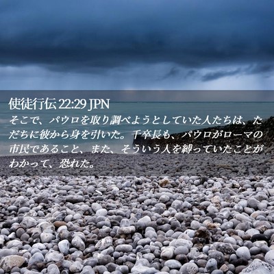 Picture 02 - 使徒行伝 22:29 JPN - そこで、パウロを取り調べようとし - Bible Verse Picture