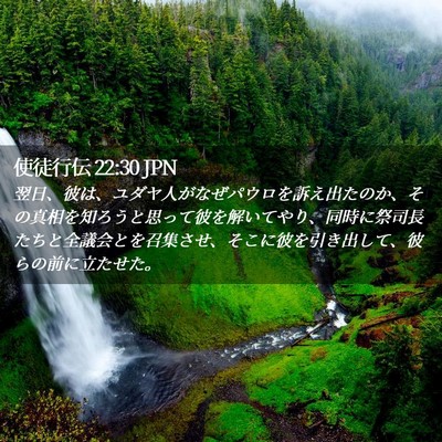 Picture 02 - 使徒行伝 22:30 JPN - 翌日、彼は、ユダヤ人がなぜパウロ - Bible Verse Picture