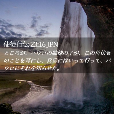 Picture 02 - 使徒行伝 23:16 JPN - ところが、パウロの姉妹の子が、こ - Bible Verse Picture