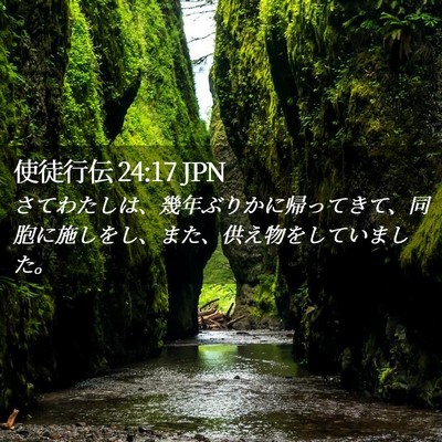 Picture 02 - 使徒行伝 24:17 JPN - さてわたしは、幾年ぶりかに帰って - Bible Verse Picture