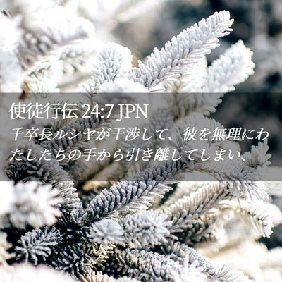Picture 02 - 使徒行伝 24:7 JPN - 千卒長ルシヤが干渉して、彼を無理 - Bible Verse Picture