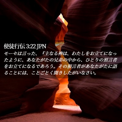 Picture 02 - 使徒行伝 3:22 JPN - モーセは言った、『主なる神は、わ - Bible Verse Picture