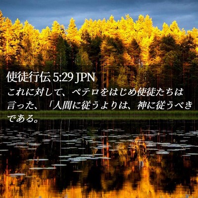 Picture 02 - 使徒行伝 5:29 JPN - これに対して、ペテロをはじめ使徒 - Bible Verse Picture