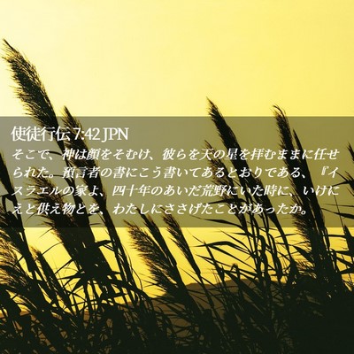 Picture 02 - 使徒行伝 7:42 JPN - そこで、神は顔をそむけ、彼らを天 - Bible Verse Picture