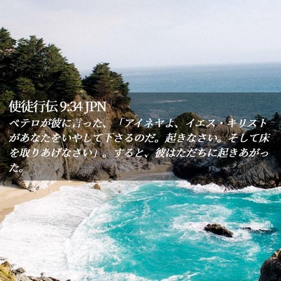 Picture 02 - 使徒行伝 9:34 JPN - ペテロが彼に言った、「アイネヤよ - Bible Verse Picture