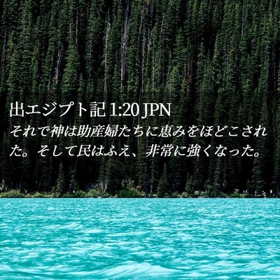Picture 02 - 出エジプト記 1:20 JPN - それで神は助産婦たちに恵みをほど - Bible Verse Picture