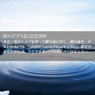 Picture 02 - 出エジプト記 12:22 JPN - また一束のヒソプを取って鉢の血に - Bible Verse Picture