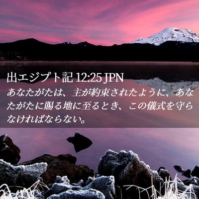 Picture 02 - 出エジプト記 12:25 JPN - あなたがたは、主が約束されたよう - Bible Verse Picture