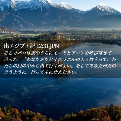 Picture 02 - 出エジプト記 12:31 JPN - そこでパロは夜のうちにモーセとア - Bible Verse Picture