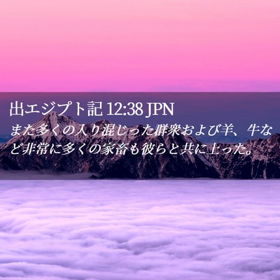 Picture 02 - 出エジプト記 12:38 JPN - また多くの入り混じった群衆および - Bible Verse Picture
