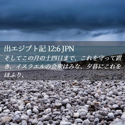 Picture 02 - 出エジプト記 12:6 JPN - そしてこの月の十四日まで、これを - Bible Verse Picture