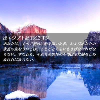 Picture 02 - 出エジプト記 13:12 JPN - あなたは、すべて初めに胎を開いた - Bible Verse Picture