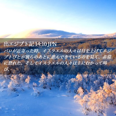 Picture 02 - 出エジプト記 14:10 JPN - パロが近寄った時、イスラエルの人 - Bible Verse Picture