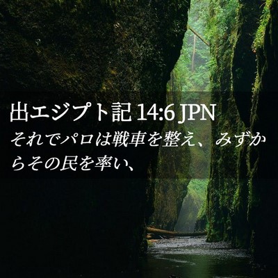 Picture 02 - 出エジプト記 14:6 JPN - それでパロは戦車を整え、みずから - Bible Verse Picture
