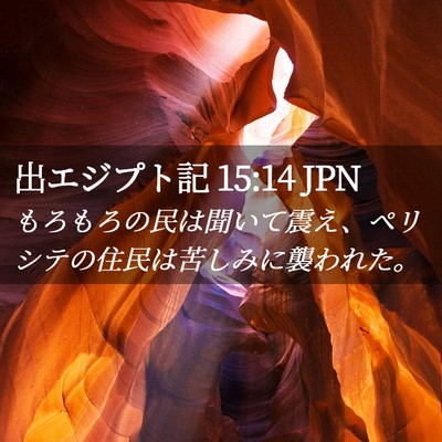 Picture 02 - 出エジプト記 15:14 JPN - もろもろの民は聞いて震え、ペリシ - Bible Verse Picture