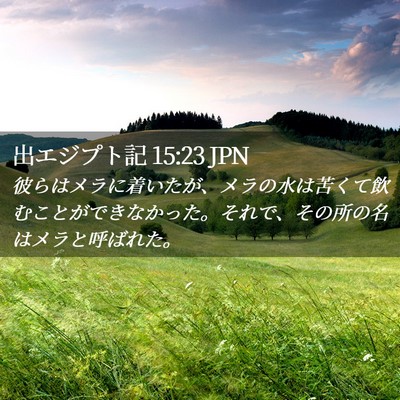 Picture 02 - 出エジプト記 15:23 JPN - 彼らはメラに着いたが、メラの水は - Bible Verse Picture