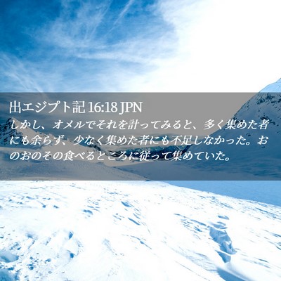Picture 02 - 出エジプト記 16:18 JPN - しかし、オメルでそれを計ってみる - Bible Verse Picture