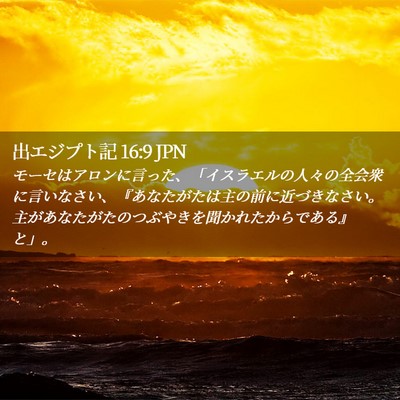 Picture 02 - 出エジプト記 16:9 JPN - モーセはアロンに言った、「イスラ - Bible Verse Picture