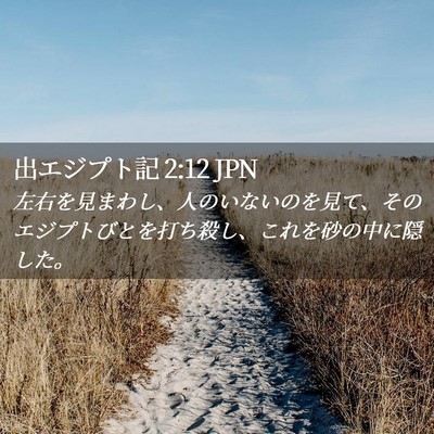Picture 02 - 出エジプト記 2:12 JPN - 左右を見まわし、人のいないのを見 - Bible Verse Picture