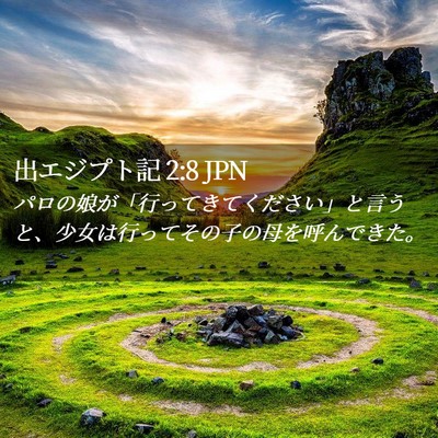 Picture 02 - 出エジプト記 2:8 JPN - パロの娘が「行ってきてください」 - Bible Verse Picture