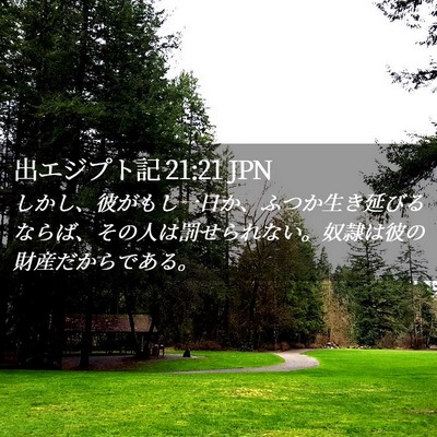Picture 02 - 出エジプト記 21:21 JPN - しかし、彼がもし一日か、ふつか生 - Bible Verse Picture